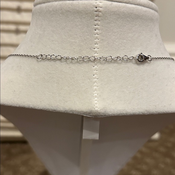 Elegant Cubic Zirconia Encrusted & Black Crystal 925 Silver Butterfly Necklace - Picture 6 of 6